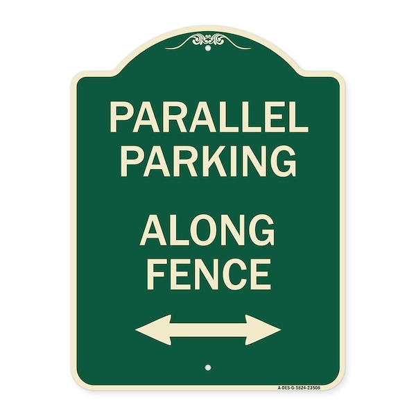 Signmission Parallel Parking Along Fence W/ Bidirectional Arrow Heavy-Gauge Alum Sign, 24" x 18", G-1824-23508 A-DES-G-1824-23508 - main
